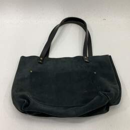 Portland Womens Tote Bag Double Handle Inner Pocket Zipper Black Suede alternative image
