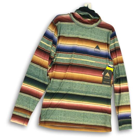 NWT Burton Mens Multicolor Striped Long Sleeve Turtleneck Pullover T-Shirt Sz L image number 1