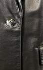 Apostrophe Womens Black Leather Long Sleeve Collared Button Front Jacket Size 10 image number 3