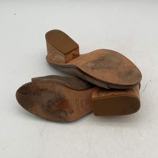 Vince Womens Gray Suede Open Toe Block Slip-On Block Heel Slide Sandals Sz 6.5M image number 5