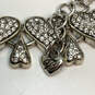 Designer Swarovski Silver-Tone Rhinestone Heart Modern Statement Necklace image number 4