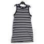 Talbots Womens Navy Blue White Striped Sleeveless Pullover Tank Dress Size XL image number 1