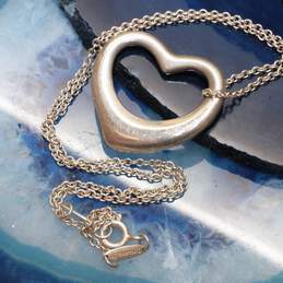 Tiffany & Co Elsa Peretti Sterling Silver Heart Pendant Necklace 18"