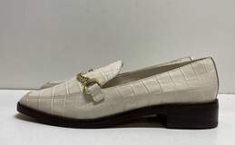 Dolce Vita Leather Croc Embossed Loafers White 9.5