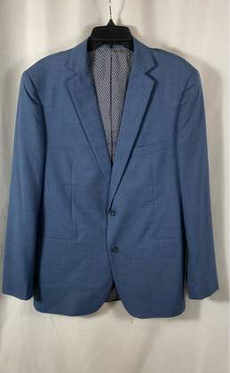 J Hilburn KPH Mens Blue Wool Tailored Fit Long Sleeve Blazer Jacket Size 44