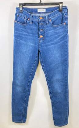 Madewell Womens Blue Medium Wash Button Fly Mid Rise Denim Skinny Jeans Size 27
