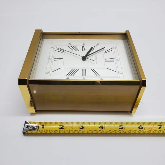 Authenticated Tiffany & Co Brass Quartz Desk Clock Untested image number 7