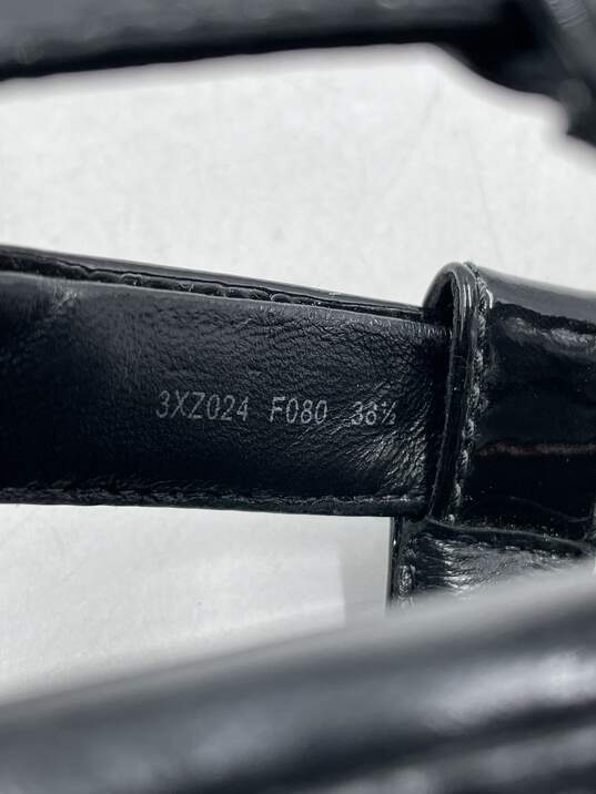 Authentic Prada Black Patent Wedge Sandals W 8.5 image number 7