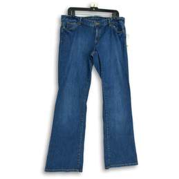 Michael Michael Kors Womens Blue Denim 5-Pocket Design Wide-Leg Jeans Size 12