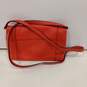 Womens Red Suede Leather Snap Inner And Outer Pockets Crossbody Purse image number 2