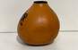 Southwest Hand Carved Gourd 8 in Tall - Bear Print Design Signed Art Vase image number 2