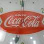 Vintage Coca Cola Fishtail Pam Electric Lighted Wall Clock Sign W/ Bubble Glass image number 2