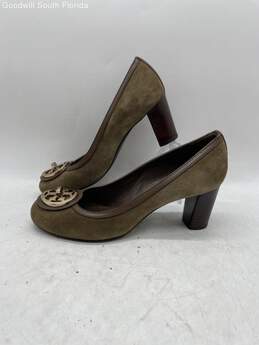 Tory Burch Womens Brown Stacked Heel Shoes Size 6.5