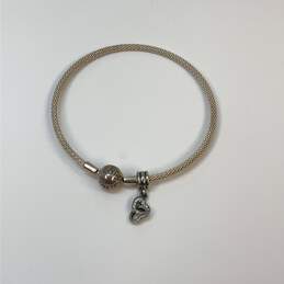 Designer Pandora S925 ALE Sterling Silver Barrel Clasp Heart Charm Bracelet alternative image