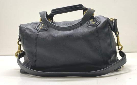 Coach Leather Campbell Buckle Satchel Black image number 2