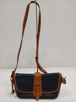 Dooney & Bourke Women's Navy/Brown Leather Crossbody Bag