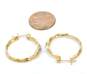 14K Two Tone Gold Diamond Accent Twisted Hoop Earrings 1.9g image number 5