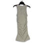 NWT Womens White Green Striped Round Neck Sleeveless Bodycon Dress Size M image number 4