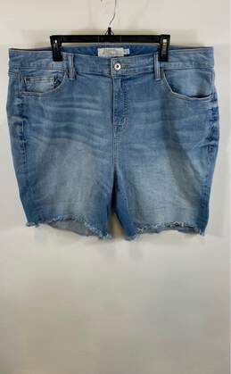 Torrid Womens Blue Cotton Blend Pockets First At Fit Denim Cut-Off Shorts Sz 22