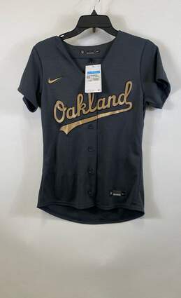 NWT Nike Womens Gray Oakland Athletics Baseball MLB Button Front Jersey Size M