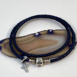 Designer Pandora S925 Sterling Silver Leather Cord Wrap Charm Bracelet