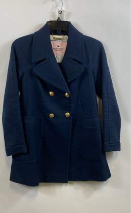 Juicy Couture Womens Navy Long Sleeve Double Breasted Pea Coat Size X Small