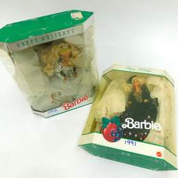 VTG 1991 & 1992 Mattel Happy Holidays Barbie Special Edition Dolls