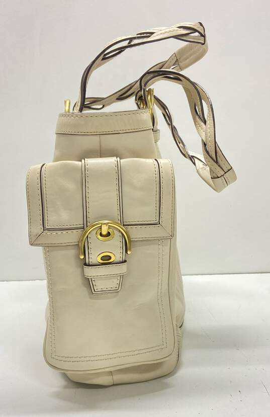 Coach Leather Soho Dylan Large Tote Parchment image number 3