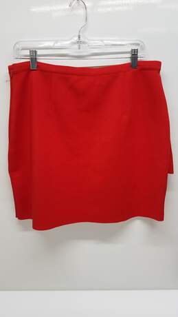 Top Shop Noil Red Mini Skirt - Sz 10 alternative image