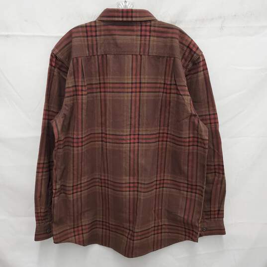 NWT Carhartt MN's Loose Fit Heavyweight Brown Plaid Flannel Shirt Size L image number 2