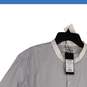 NWT Toobaa Executive Mens Gray Striped Long Sleeve Pullover Kurta Shirt Size XL image number 3