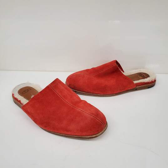 UGG MN's Chateau Slip On Burnt Red Samba Suede Slip On Slippers Size 10M image number 1