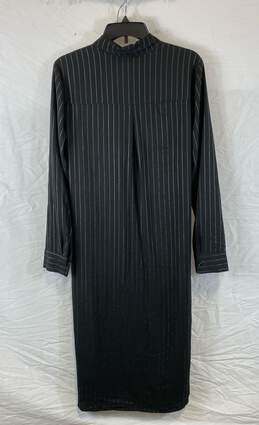 NWT BCBGeneration Womens Black Pinstripe Long Sleeve Collared Shirt Dress Size L alternative image