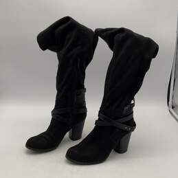 Madden Girl Womens Dutchy DUTC01L1 Black Faux Suede Over The Knee Boots Size 7 M