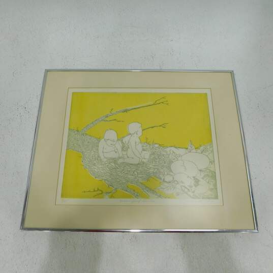 Artist Mildred Armato Signed Numbered 'Endangered Species' Art Etching Framed image number 1