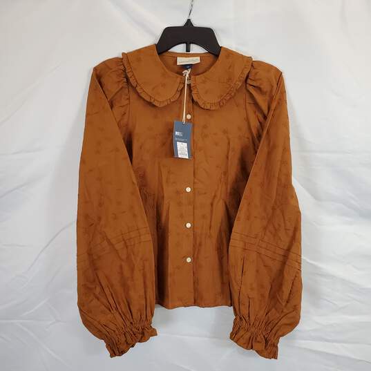 Universal Threads Women Brown L/S Blouse NWT sz S image number 1