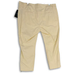 NWT Womens Ivory Zipper Pocket Flat Front Ankle Pants Size 18 alternative image