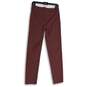 NWT 89th + Madison Womens Burgundy Red Flat Front Straight Leg Ankle Pants Sz S image number 2