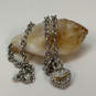 Designer Juicy Couture Silver-Tone Rhinestone Heart Shape Pendant Necklace image number 1