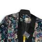 NWT Lauren Conrad Womens Blue Black Floral Shawl Lapel Open Front Blazer Size 10 image number 3