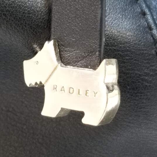 Radley London Black Leather Shoulder Satchel Bag image number 8