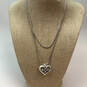 Designer Brighton Silver-Tone Crystal Stone Swirl Heart Pendant Necklace image number 1