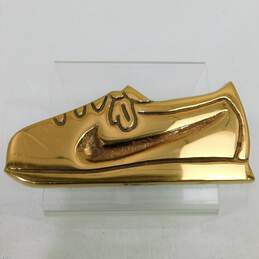 Vintage Class In Brass California Nike Shoe Swoosh Sneaker Brass Paperweight 6in
