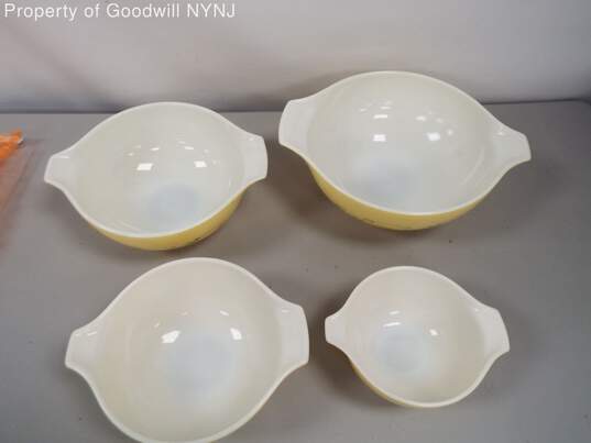 Vintage PYREX Shenandoah Full Set of 4 Cinderella Mixing Bowl 441, 442, 443, 444 image number 3