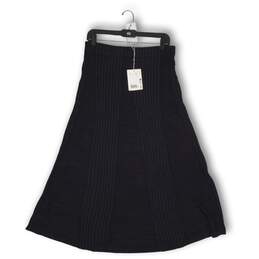 COS Womens A-Line Skirt Elastic Waist Pull On Navy Blue Knitted Size Medium