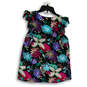 Womens Multicolor Floral V-Neck Ruffle Sleeve Pullover Blouse Top Size 2 image number 2
