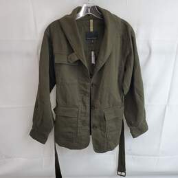 Banana Republic Essential Cargo Camo Green Button Up Belted Jacket NWT Size XS