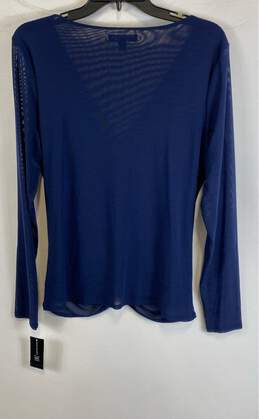 NWT INC International Concepts Womens Blue Ruched V-Neck Blouse Top Size L alternative image