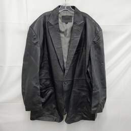 BGSD MN's 100% Genuine Black Leather One Button Blazer Jacket Size #XLT
