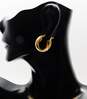 14k Yellow Gold Polished & Satin Finish Twisted Hoop Earrings 3.1g image number 2